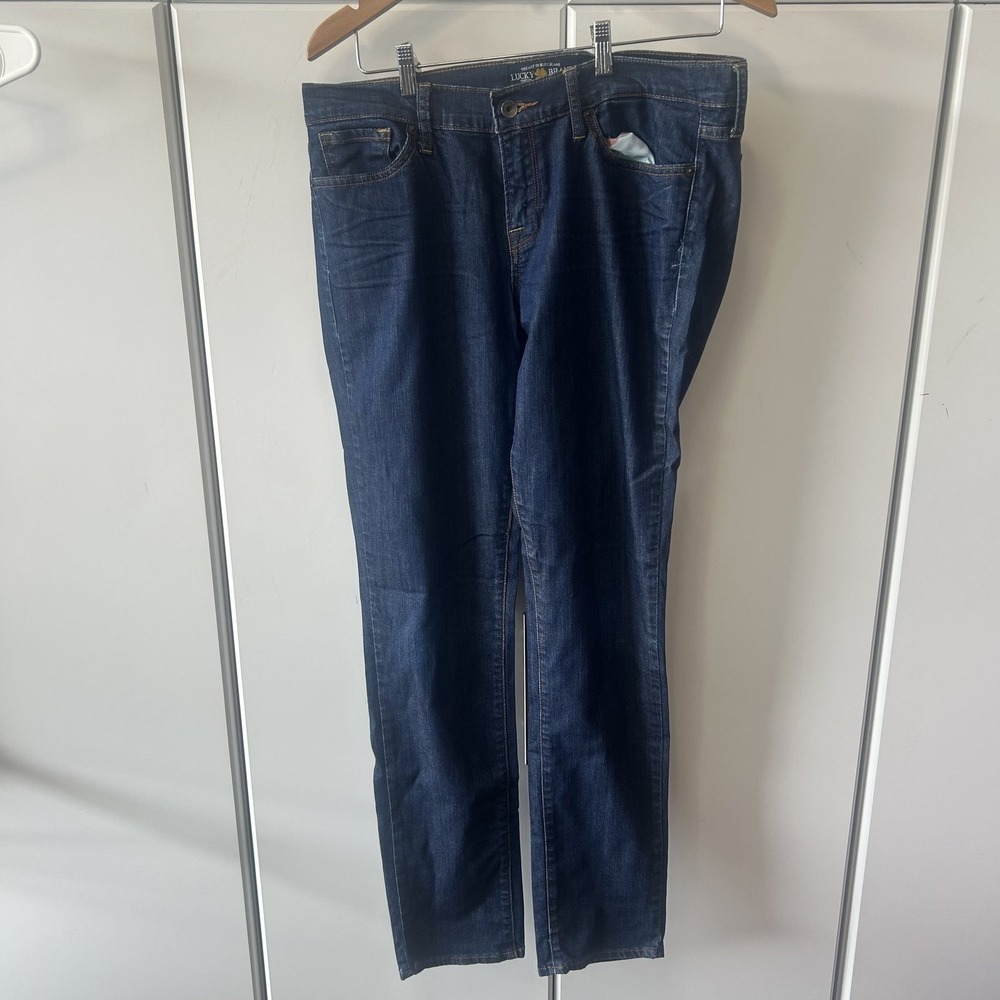 Lucky Brand Charlie Skinny Jeans Womens 14/32 Dark Indigo Blue Denim Stretch